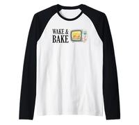 Wake Bake Turkey Chef Divertente Festa del Ringraziamento Pasto Cena Maglia con Maniche Raglan