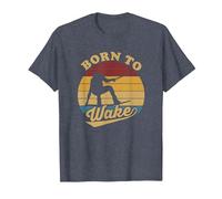 Wake Board Regali I Wakeboarder Born To Wake Graphic Maglietta, Uomo, Pervinca, L