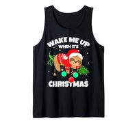 Wake Me Up When It's Christmas Funny Xmas Sloth Graphic Canotta
