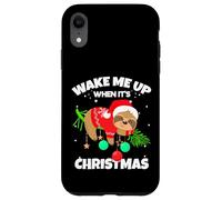 Wake Me Up When It's Christmas Funny Xmas Sloth Graphic Custodia per iPhone XR