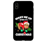 Wake Me Up When It's Christmas Funny Xmas Sloth Graphic Custodia per iPhone XS Max