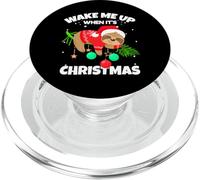 Wake Me Up When It's Christmas Funny Xmas Sloth Graphic PopSockets PopGrip per MagSafe