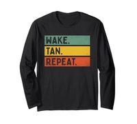 Wake Tan Repeat, vacanze estive, viaggio retrò sulla spiaggia tropicale Maglia a Manica