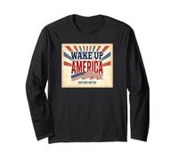 Wake Up America Patriottica Americana Maglia a Manica