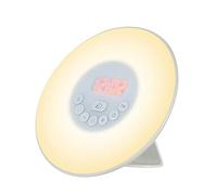 Wake Up Light Alarm Clock Sunrise/Sunset Simulation Digital Clock with 7 Colors Light Nature Sounds Snooze Function Touch Control Maiju