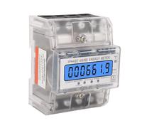 Wakects 3 Phase Energy Meter LCD Power Meter Digital Electricity 4 Wire DIN Rail 10 to 100A Backlit Display Anti Theft Low Power Consumption for Office Industrial