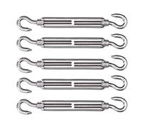 Wakects 5 Pezzi Gancio Tenditore e Gancio Tenditore in Acciaio Inossidabile 304 M4 M6 M10 per Tensione Fune Ombra Vela Hardware Design Aperto Tenuta Regolabile (Msh)
