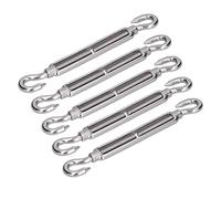 Wakects 5 Pezzi Gancio Tenditore e Gancio Tenditore in Acciaio Inossidabile 304 M4 M6 M10 per Tensione Fune Ombra Vela Hardware Design Aperto Tenuta Regolabile (M4)