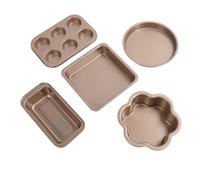 Wakects 6pcs Set di Tappeti da Forno Design Multifunzionale, Tende da Forno in Acciaio Al Carbonio con Manici di Silicone Grigio, Opuscolo di Ricette Incluso, Persino Distribuzione del (D'oro)