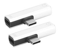 Wakects Adattatore 2 in 1 di Tipo C Adattatore di Tipo C in Lega di Alluminio con Jack da 3,5 Mm e Porta di Ricarica Supporta Musica e Ricarica per Telefoni di Tablet PC (SILVER)