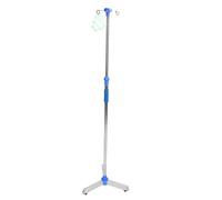 Wakects Asta Portaflebo, Portaflebo Pavimento in Acciaio Inossidabile Ad Altezza Regolabile con 4 Ganci e Base Triangolare per Clinica Domiciliare Ambulatoriale Ospedale per Animali