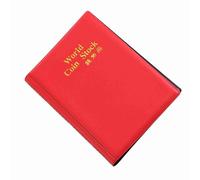 Wakects Book da Collezione di Monete Album Monete 120 Tasche Coin Collecting Book for World Coins Caps Token con Titoli Sicuri Facili da Trasportare (rosso)