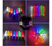 Wakects Braccialetti LED Che Si Illuminano al Buio, Bracciale Riflettente Leggero e Resistente all'Acqua, Batteria da 80 Ore a Lunga Durata per Corsa Notturna e Ciclismo (Green)