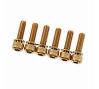 Wakects Bullone a Gambo in Titanio M5 X 18 Mm in Lega in Lega di Titanio Bullone Vite a Stelo con Rondelle per Accessori per Ciclismo per Mountain Bike per Bici da Strada (Gold)