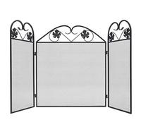 Wakects Cancelletto di Protezione per Camino e Stufa, Schermo con 3 Pannelli in Ferro, Nero, 102 x 61 cm