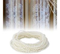 Wakects Catena di Perle Bianche, 10 m, 4 mm, Ghirlanda di Perline ABS Beige per Matrimonio e Artigianato Fai da Te