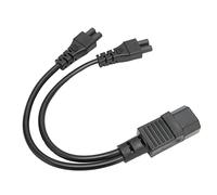 Wakects Cavo di Alimentazione Splitter, Cavo di Alimentazione IEC320 C14 Maschio A Doppio IEC320 C5 Femmina con Custodia in PVC Ignifugo, per Adattatori Laptop Monitor Stampanti 10 A