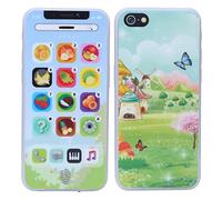 Wakects Cellulare con Musica Leggera per Bambini, Telefono Giocattolo Simulato per Bambini, Macchina per l'apprendimento Educativo con Design Colorato e funzionalità Audio per i più Piccoli (Blue)