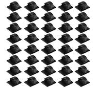 Wakects Clamp/Holder Fisse per Cavo Automatico da 40 Pezzi per Filo Decorativo per Auto, Base per Fascette in Plastica Autoadesiva per Organizzare Dati GPS e Cavi Luminosi (L)