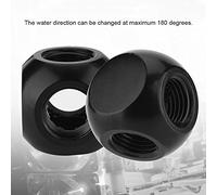 Wakects Connettore Metallico Multivie, Connettore Raccordo Multivie, G1/4" per Raffreddamento Ad Acqua del PC (BLACK)