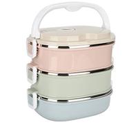 Wakects Contenitore per il Pranzo in Acciaio Inox, Ermetico, Portatile, con Manico, per Ufficio, Sala da Pranzo, Scuola, 18 x 15 cm