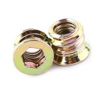 Wakects Dado della Testa di Guida Esagonale, Dado per Inserto Durevole 20 Pc per Mobili in Legno per Lavorazione del Legno (M6*10 mm)