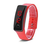 Wakects Digital Owatch da Polso, Display del Calendario con Cinturino in Silicone Regolabile con Schermo Automatico per lo Sport e la Corsa Notturna (rosso)