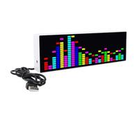 Wakects Display dello Spettro Musicale a LED 384 RGB, Visualizzatore Audio con 12 modalità 7 Colori 84 Effetti Orologio con Controllo Vocale Alimentato Tramite USB per la Camera da Letto