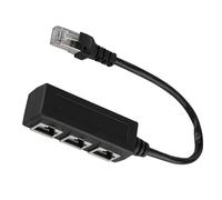 Wakects Estensione del Cavo Ethernet, Splitter RJ45 1 Connettore di Porta Femmina da Maschio a 3 con Nucleo Oro per la Trasmissione del Segnale di Rete Schermato