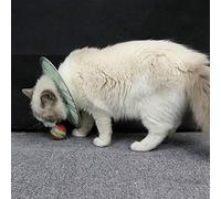 Wakects Fibbia a Molla Regolabile, Traspirante e Regolabile Resistente all'acqua, Cerchio Elizabeth per Gatti per Gatti Verdi a più Dimensioni con Tessuto Filo Alla Moda per Prevenire Graffi e (S)