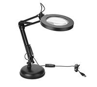 Wakects Lampada Scrivania Ingrandente 5 Diottrie, 8W USB LED Lampada con Lente d'Ingrandimento, per esteista,esteticia,Laboratorio e lavori di precisione ingrandimento