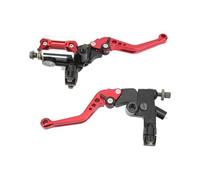 Wakects Leva della Pompa Freno da 7/8 Pollici, Alluminio CNC, Adatta Universalmente a Molti Modelli, Kit Completo per Manubrio Moto con Serbatoio per Bici da Strada e Sportive (rosso)