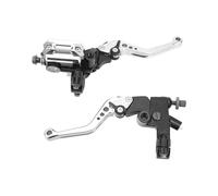 Wakects Leva della Pompa Freno da 7/8 Pollici, Alluminio CNC, Adatta Universalmente a Molti Modelli, Kit Completo per Manubrio Moto con Serbatoio per Bici da Strada e Sportive (SILVER)