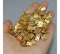 Wakects Mini Cerniere in Ottone, 20 Cerniere Piccole con Viti, Pieghevoli a 4 Fori in Ottone Verniciato da 1/4 Pollici per Scatola di Gioielli per Casa delle Bambole Piccolo Cassetto dell'Armadio
