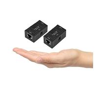 Wakects Modulo di Alimentazione POE RJ45 2 Pezzi, Adattatore per Iniettore POE DC 5-48 V 2,5 A per Telecamera IP di Rete, Elevata stabilità e Facile Installazione A Parete (BLACK)