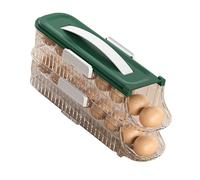 Wakects Organizzatore di Uova in Frigorifero a Due Strati Efficiente con Scatola di Stoccaggio della Porta Laterale del Frigorifero Trasparente, Materiale per Animali