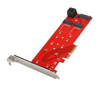 Wakects Pci-e 4x a M.2 B/M Key Adapter Card, Viti in Rame | Convertitore riser doppio SSD, elementi di fissaggio rimovibili, contatti placcati in oro, indicatore di stato LED,