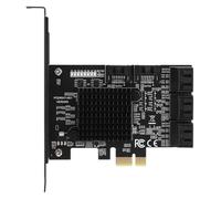 Wakects PCIE a 3,0 Scheda 8 PORTA, Scheda di Espansione del Controller con Marvell per la Spina Hot AHCI NCQ da 6 Gbps Compatibile All'indietro
