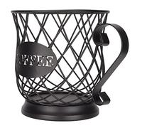 Wakects Portacapsule da Caffè in Metallo, Cestello per 25-30 Capsule, Nero