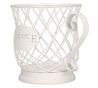 Wakects Portacialde da Caffè in Metallo, Cestello Porta Capsule per 25-30 Capsule, Bianco