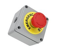 Wakects Pulsante di Arresto di Emergenza Interruttore, Impermeabile IP66, Interruzione Rapida Dell'alimentazione, per Controllo Industriale, Attrezzature per Esterni, Alloggiamento in (80 * 75 * 60)