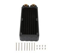 Wakects Radiatore in Rame 45mm Spessore 8 Doppio Strato Dissipatore di | Radiatore di raffreddamento ad acqua, 8 piatti, camera in ottone e alette in rame, filettatura G1/4 pollici, supporto