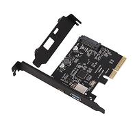 Wakects Scheda di Espansione USB 3.1, 10Gbps Tipo-C + Tipo-A per Desktop | Chipset ASMedia ASM3142, pass-through di alimentazione a 15 pin, slot PCIe x4/x8/x16, pronto per la sostituzione a caldo