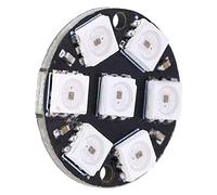 Wakects Scheda Driver LED 7 Bit, Modulo LED RGB Rotondo con Luce Integrata WS2812 5050 RGB DC 5V 4W Dimensioni Ridotte per Facile Trasporto e Conservazione