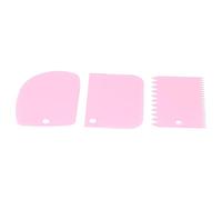 Wakects Set di 3 Raschietti per Crema, in Plastica, per Lisciare Torte, da 11,2 a 12 Cm, per Decorare Torte, per Decorare, Pizza, Pane, Pasticceria, Utensili da per la Casa (PINK)