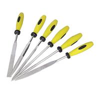 Wakects Set di Lime in Acciaio Al Cuscinetto, 6 Forme Rivestite con | Rivestimento smerigliato elettrodepositato, impugnatura gommata TPR, limatura di metalli di precisione, intaglio del legno,