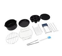 Wakects Set di Padelle per Friggitrice Ad Aria in Acciaio Inossidabile per Teglie per Friggitrice Ad Aria Facile Pulizia Cestino per Torte Antiaderente e Teglia per Pizza per Uso Domestico