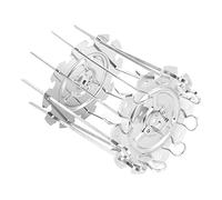 Wakects Set di Spiedini per Barbecue in Acciaio Inossidabile, Spiedini per Arrosti, Gabbia per Aghi con 10 Bastoncini, Accessorio per Griglia per Barbecue 21 X 14 Cm per Forno Elettrico, Campeggio,