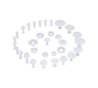 Wakects Set di Stampi per Fondente Stampo per Torta in Plastica 33 Pezzi Taglierina per Biscotti per Torte Biscotti Decorazione di Pasticceria Goffratura Cottura Fai da Te e Uso in Familiare