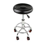 Wakects Sgabello Girevole con Ruote, Regolabile in Altezza 45-55 cm, Rotazione 360°, per Parrucchiere, Salone di Bellezza, Estetica, Bar